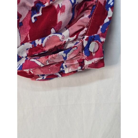 Suncoo Paris Floral Ruffle Blouse French Style 3 M/L Feminine Parisian Top - Picture 6 of 12